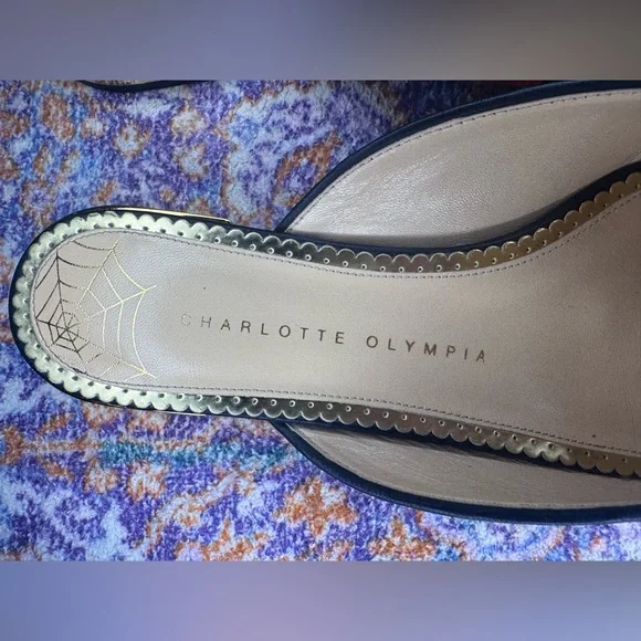 Charlotte Olympia Green and Red Animal Print Mules - Picture 4 of 8